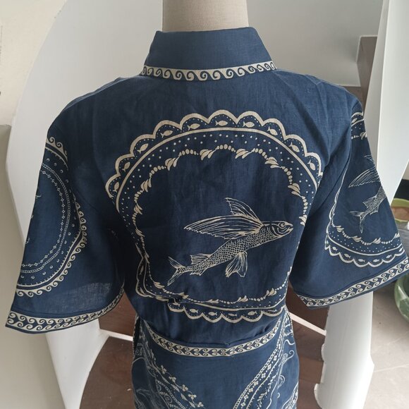 Alemais Oceane Mini Dress Navy - Picture 7 of 12